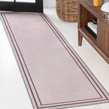Sloane Classic 2-stripe Border Washable Area Rug